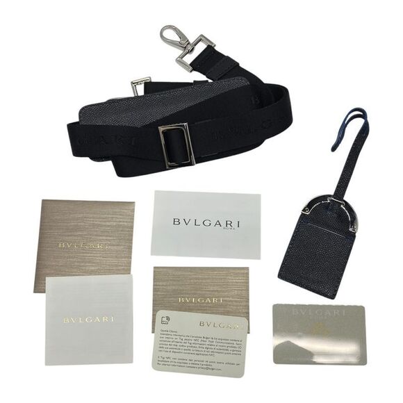 Bvlgari Business Bag Briefcase Document Purse Handbag 2WAY PVC Leather Black - Picture 9 of 10